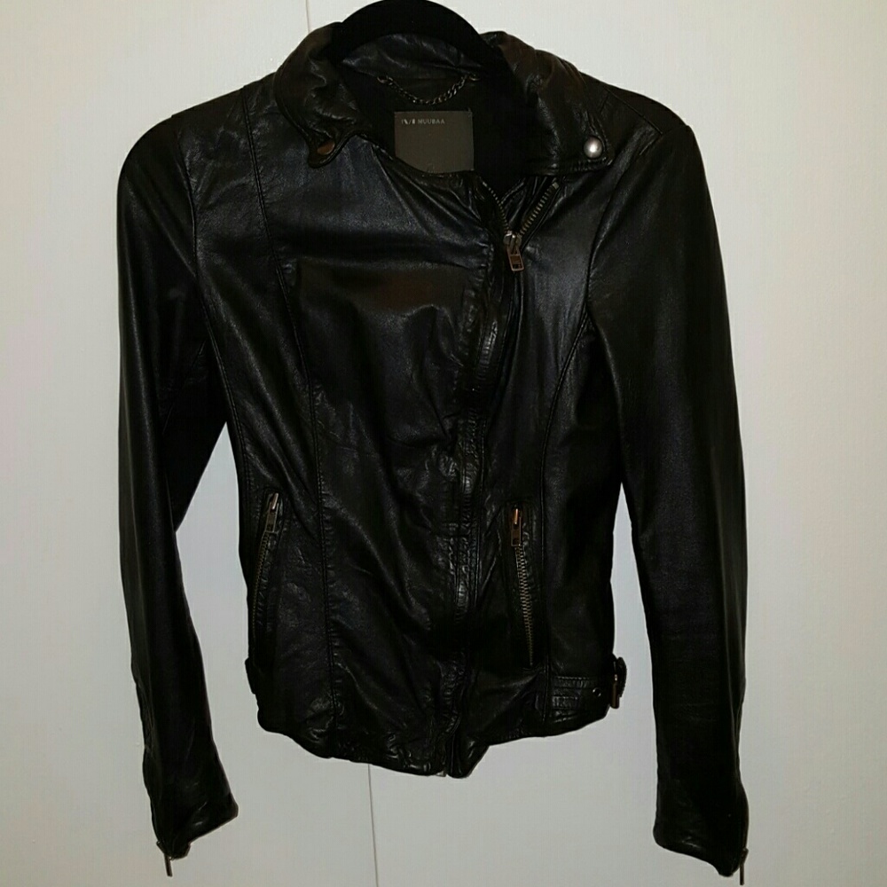 Muubaa Black Leather Jacket